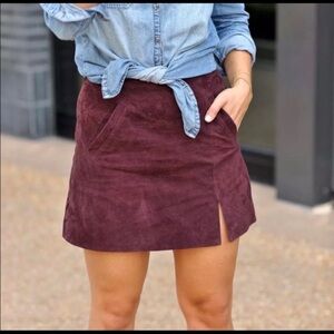 Blank NYC Plum Purple Suede Mini Skirt Size 24